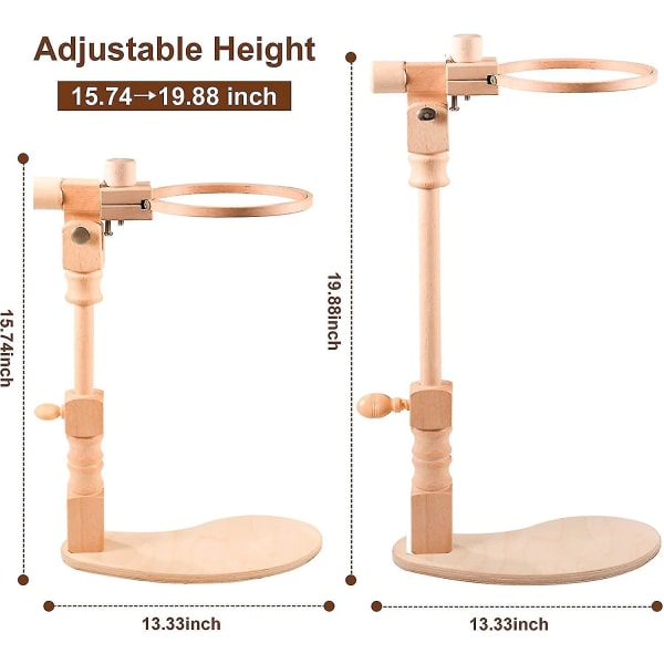 Broderistand med 6 tommer ramme - Drejet broderiramme stand, træ korssting ramme stand til håndarbejde, håndfri broderiramme holder