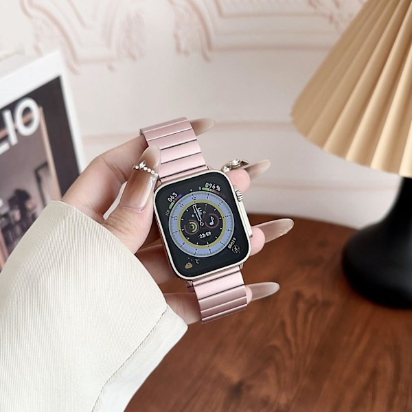 Apple Watch Series 9 8 7 41mm/6 5 4 SE(2022) SE(2023) SE 40mm/3 2 1 38mm -rannekke, vaaleanpunainen