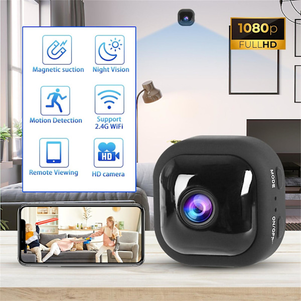 Security Camera System Security Camera Hd 1080P Indoor Battery Operated Remote Record Video Home Wireless Wifi Remote Night Vision Camera