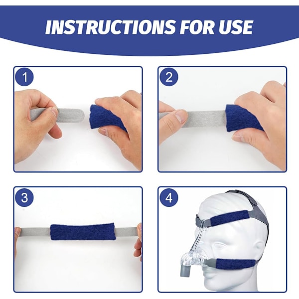 4-pakning CPAP Maskestropptrekk, CPAP Stropp Komfortpute, CPAP Ansiktspute
