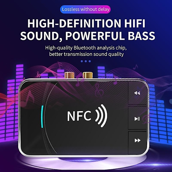 T39 Langaton NFC Bluetooth 5.0 Vastaanotin Lähetin 3.5mm AUX HiFi Stereo Ääniadapteri