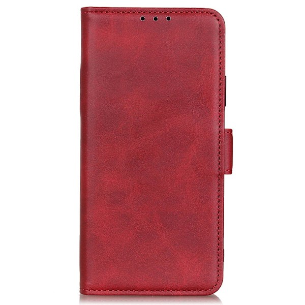 For iPhone 16 Etui PU Læder Side-Magnetisk Stativ Kortlommer Telefon Cover - Rød