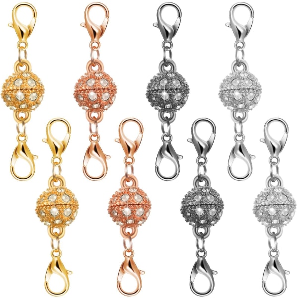 8 stk magnetiske låse til smykker Låsning Magnetiske smykker låse charms med hummerlås til smykke
