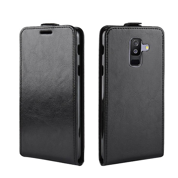 Crazy Horse Vertikal Flip Lær Mobiltelefon Deksel for Samsung Galaxy A6 Plus (2018)/A9 Star Lite