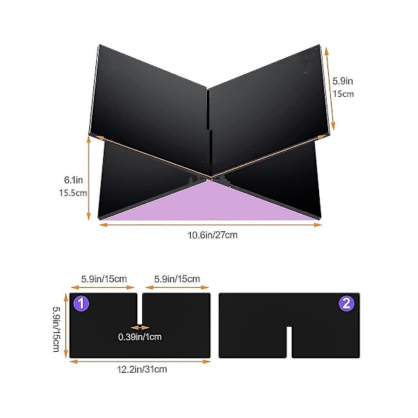 Akryl Bokholder X-formet Displaystativ For Kokebok Oppskrift Meny Magasiner Eventyrbok Holder For Visning, svart L