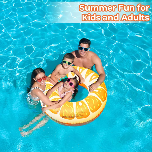 Hedelmällinen uimarengas lapsille ja aikuisille, hedelmällinen puhallettava uima-allasrengas, uimarengas uima-allasjuhliin, koristeet, appelsiinit