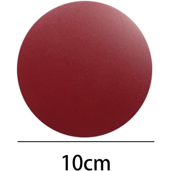 6-osainen pyöreä nahka-alunen, 10 cm punainen nahka-alunen, kaksipuolinen nahka-alunen, lämmönkestävä pöytälevyn suojus
