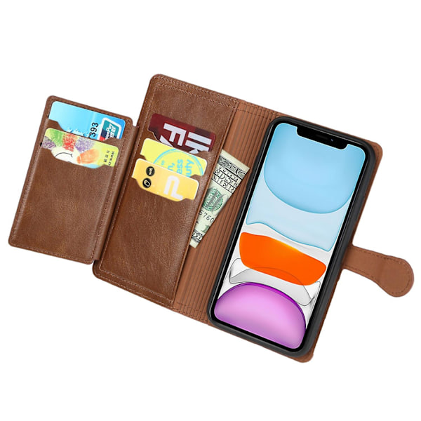 Zipper Pocket Wallet Läderfodral Stativfodral för Samsung Galaxy A51 SM-A515