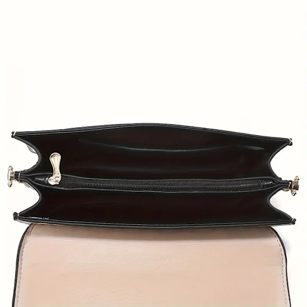 Elegant brevtryk Mini Crossbody taske med top håndtag til kvinder - Trendy firkantet pung med flere rum