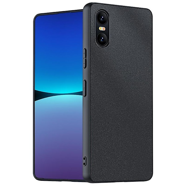 For Sony Xperia 10 VI Case Slim PU Leather+ PC Shockproof Protective Phone Cover - Black