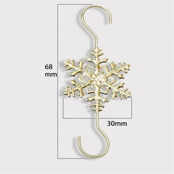 Skrivebordsdekor 30 stk Snowflake Tre Ornament Kroker Dekoreringshengere Metalltråd Ornament Kroker Gull