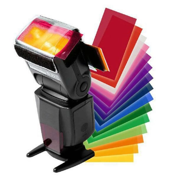 12 färger/ set Flash Speedlite Färgfilter Kort För / Kamera Fotografiska Geler Filter Blixthastighet