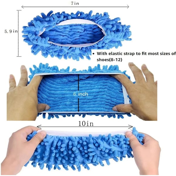 Mopptofflor 4 Par Tvättbara Mopptofflor Multifunktionella Chenille Fiber Tofflor Badrum Kontor Kök Hushåll Polering Rengöring Mopptofflor