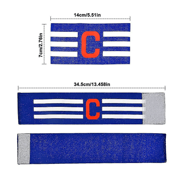 Justerbart Fotball Kapteins Armbånd For Voksne Og Ungdom - 3stk Sett