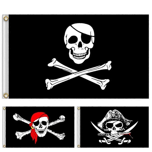 Halloween Jolly Roger Banner Skelet Pirat Flag Bunting til Halloween Fest Pirat Fest