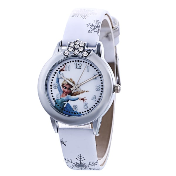 Frozen Princess Cartoon Watch Children Girl Cute Quartz Watch White