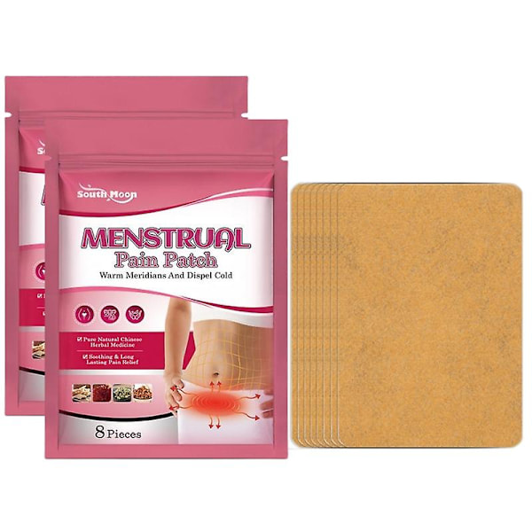 2pakker Menstruasjonsvarmeplaster, 8 stk Varmeputer for å Lindre Menstruasjonssmerter, Varmeplaster for å Lindre Vanlige Smerter