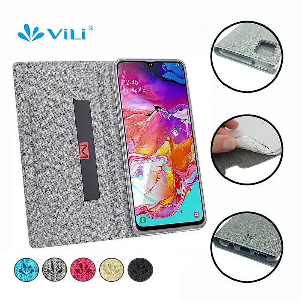 VILI DMX Kortholder Læder Stativ Skal Telefon Cover til Samsung Galaxy A41 (Global Version)