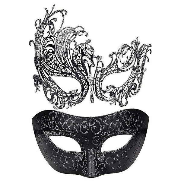 Parmask for par, venetiansk maske for Halloween-fest, aftenball, prom, bar-kostymetilbehør