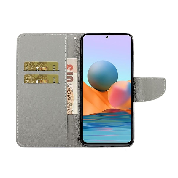 Farverigt trykt PU-pung pung telefoncover til Xiaomi Redmi Note 10 Pro/Note 10 Pro Max