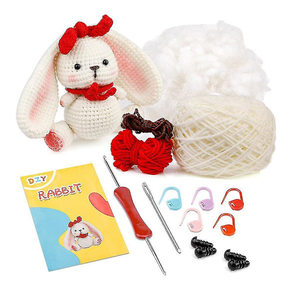 Crochet Kit For Beginners With Crochet Yarn - Beginner Crochet Kit For Adults Crochet Kits Model Cute Bunny Rabbit