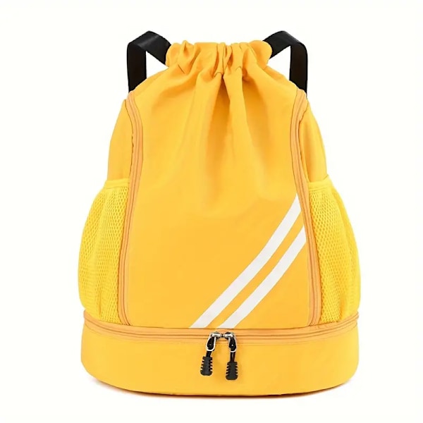 Sports Gym Drawstring Backpack, Stor Kapasitet Skulderbag, Utendørs Basketball Pakke Med Mesh Lommer