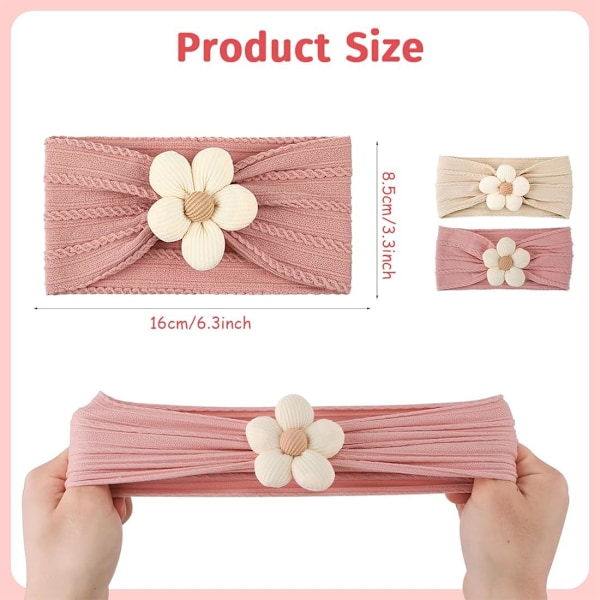 2-pakning Baby Bandana Hodebånd, Nyfødt Hodebånd, Baby Jente Sløyfer, Myke Knute Hodebånd, Småbarn Elastiske Hårbånd, Nyfødt