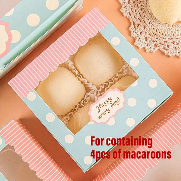 15 st Tårtkartong Set Bröllopstårta Kartong Muffin Transparent Tårtkartong Macaron Bakverk Kartong Kakmuffins Kartong med Fönster 13,5 x 13,5 x 5 cm