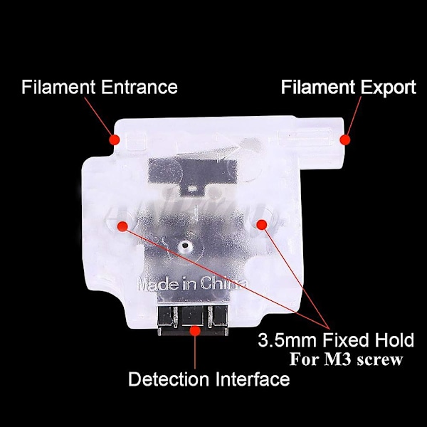 3-pakke 1,75 mm 3D-filamentdeteksjonsmodul Run-Out Pause Detecting Monitor Filament Sensor for 3 Pr