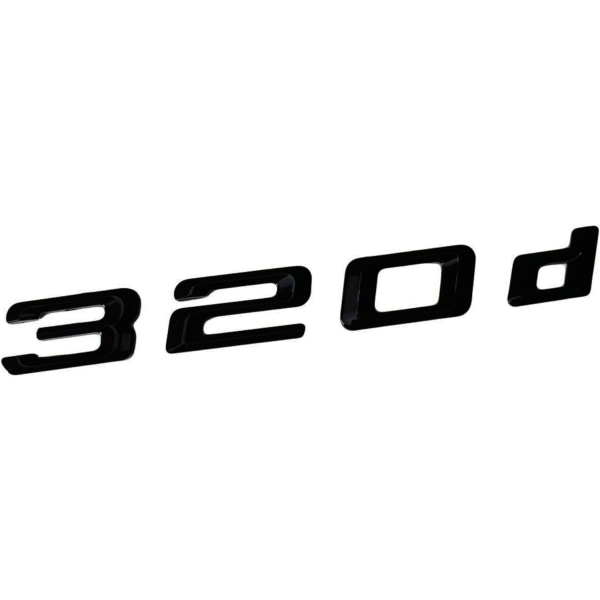 Svart blank logotyp emblem för bakluckan kompatibel med 320d - Förvandla din bil
