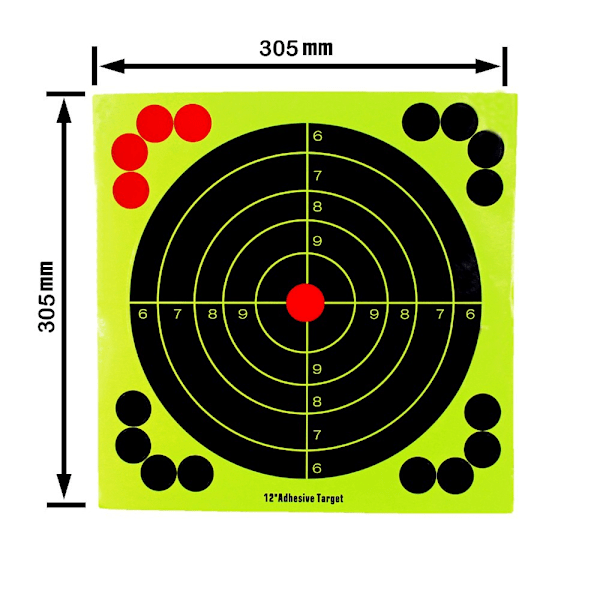 12-tommers jakt treningsmål papir papp fluorescerende klistremerke skyting pistol mål papir 10 ark