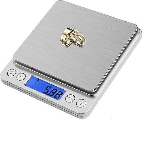 Digital scale/kitchen scale 0.01g-500g silver