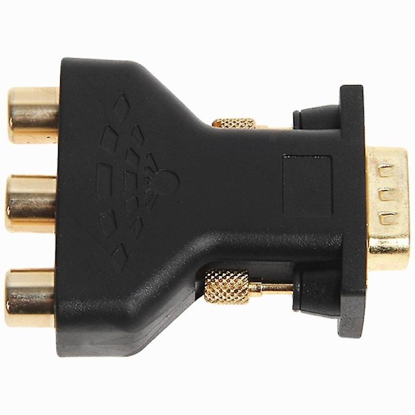 Forgyldt VGA-han til 3RCA-adapter Video Audio VGA-konverteradapter Velegnet til HDTV DVD (rød, bl