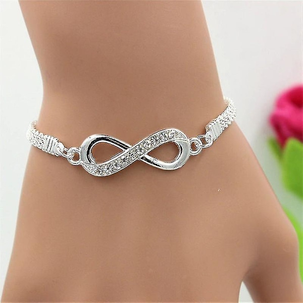 Rhinestone Infinity Armbånd Herre Dame Smykker 8 Nummer Anheng Sjarmblange Par Armbånd Til Elsker Venninne Dame Gaver