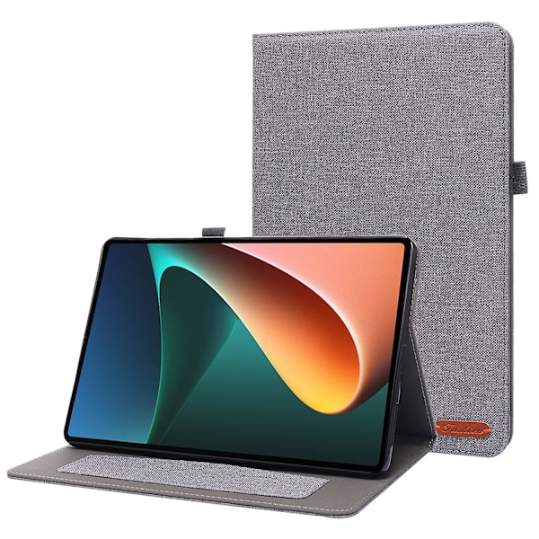 For Xiaomi Pad 5/Pad 5 Pro Stofftekstur Tablet-etui Full Body Kortlomme Folio Stativdeksel