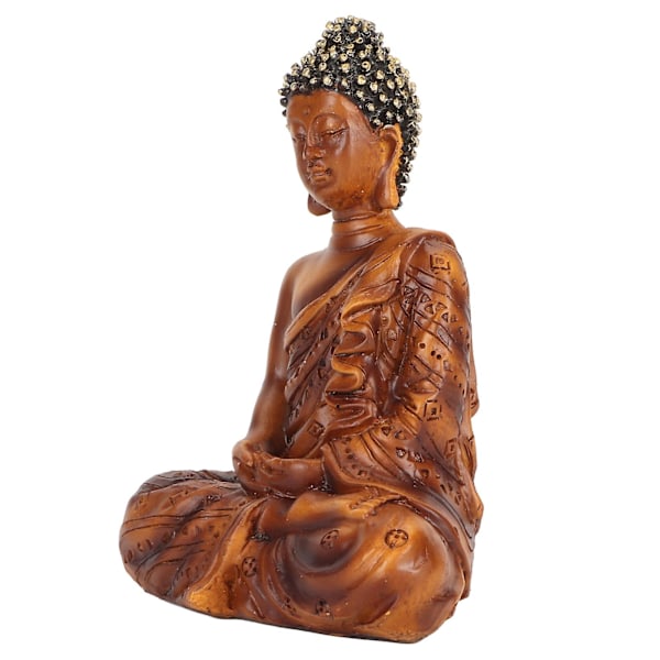 Buddha-statue for lykke, rikdom, fredful vibber og zen-meditasjon - Buddha-figurer - Buddha-dekor for kontor, gang - BS109F 11,8x9,2x5,5 cm