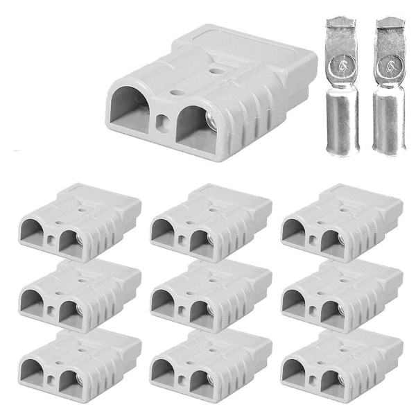 10 st för Anderson Style Plug Connectors Dc 50a 12-24v 6awg Dubbelpol med Kopparkontakt Connect