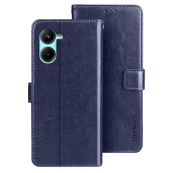 IDEWEI For Realme C33 2023 4G/C33 4G Wallet Crazy Texture Stand Cover PU Leather Phone Case