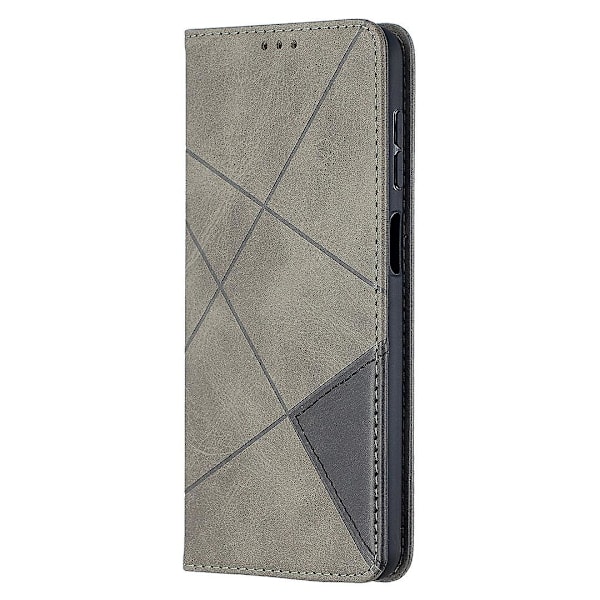 For Samsung Galaxy A12 Geometrisk Mønster Læder Stativ Etui Kort Holder Skal