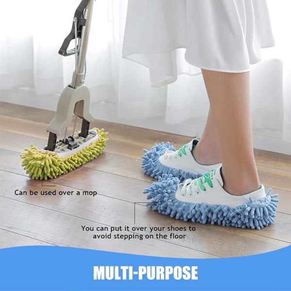 Mopptofflor 4 Par Tvättbara Mopptofflor Multifunktionella Chenille Fiber Tofflor Badrum Kontor Kök Hushåll Polering Rengöring Mopptofflor