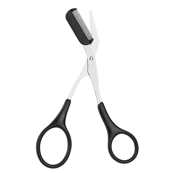 Ögonbrynssax, hårsax, ögonbrynssax och trimmer, ögonbrynssax med kam, vård, unisex (svart)