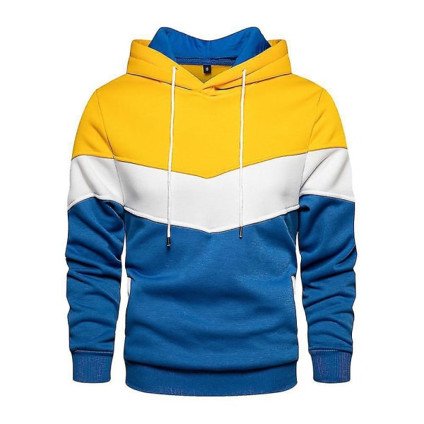 Colorblock Jogger Hoodie Herr Hood Pullover Sweatshirt Sport Jumper Top