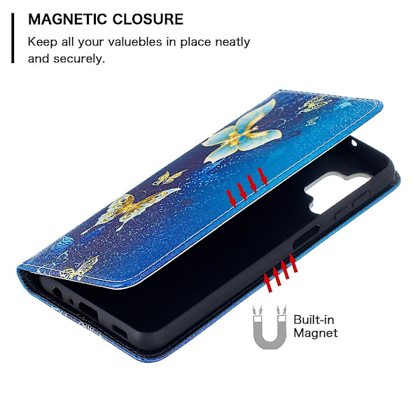 Auto-absorbert stilig mønstret PU-skinn stativdeksel for Samsung Galaxy A32 5G/M32 5Gen