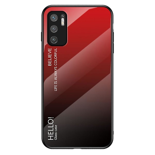 Fargegradient herdet glass mobiltelefondeksel for Xiaomi Redmi Note 10 5G/Poco M3 Pro 4G/Poco M3 Pro