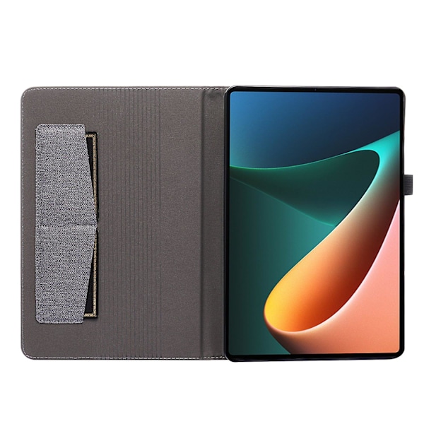 Xiaomi Pad 5/Pad 5 Pro -tabletille kangaskuvioinen tablettikotelo, jossa korttipidike, folio-jalusta