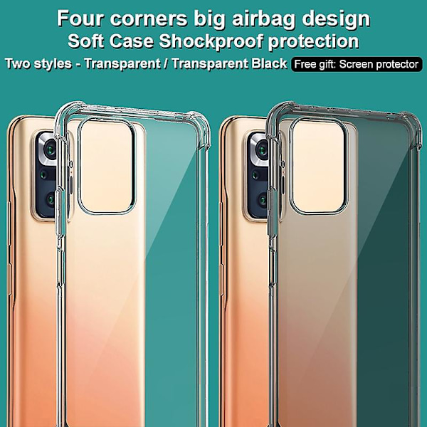 IMAK Full Body Rugged TCover Telefon Bumper med Skjermbeskytter for Xiaomi Redmi Note 10 Pro Max/Not