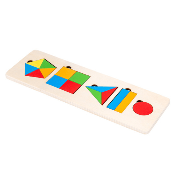 Montessori pedagogiska hjälpmedel geometrisk figur inlägg trä ding hand grepp pussel cirkulär form matchning kognitiv tidig utbildning leksaker