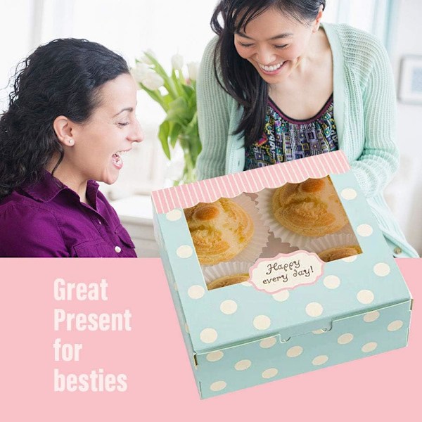 15 stk. Kageæske Sæt Bryllupskageæske Cupcake Gennemsigtig Kageæske Macaron Konditoriæske Cookie Muffinæske med Vindue 13,5 x 13,5 x 5 cm