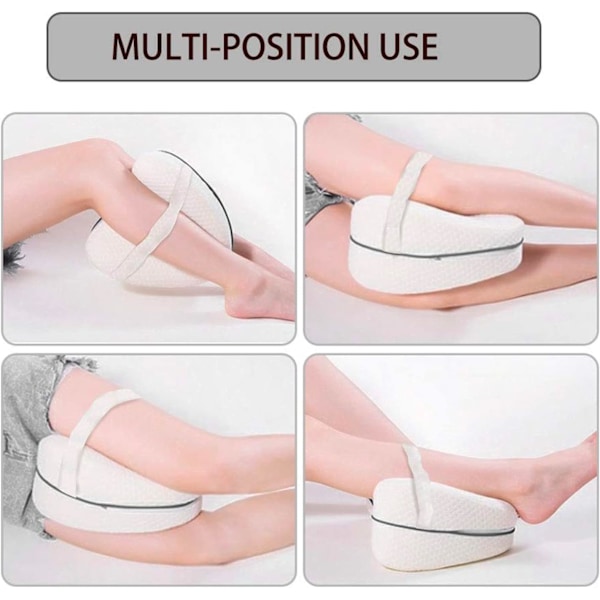 Benpude med memoryskum, Unisex, Benpude til sidesovere, Iskiaslindring, Benpine, Graviditet, Hvid bomuld (Hjerteform -B)