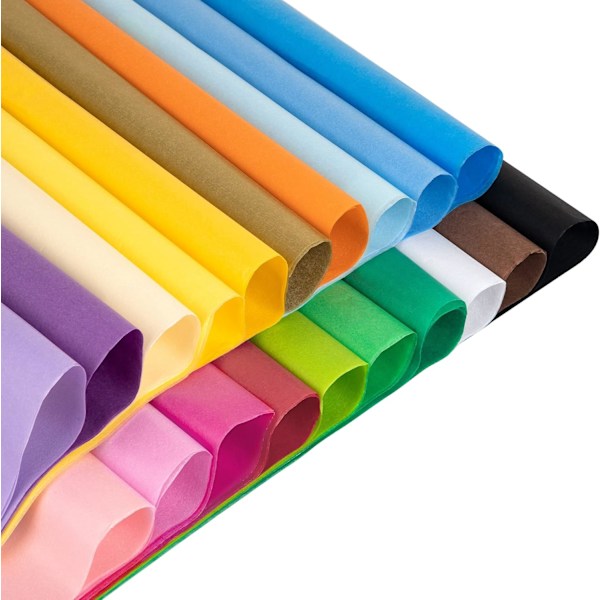 60 Stycken 50 X 70cm Färgat Silkespapper, 20 Färger, för Kreativ Dekoration, Omslagspapper, Presentförpackningsfyllning